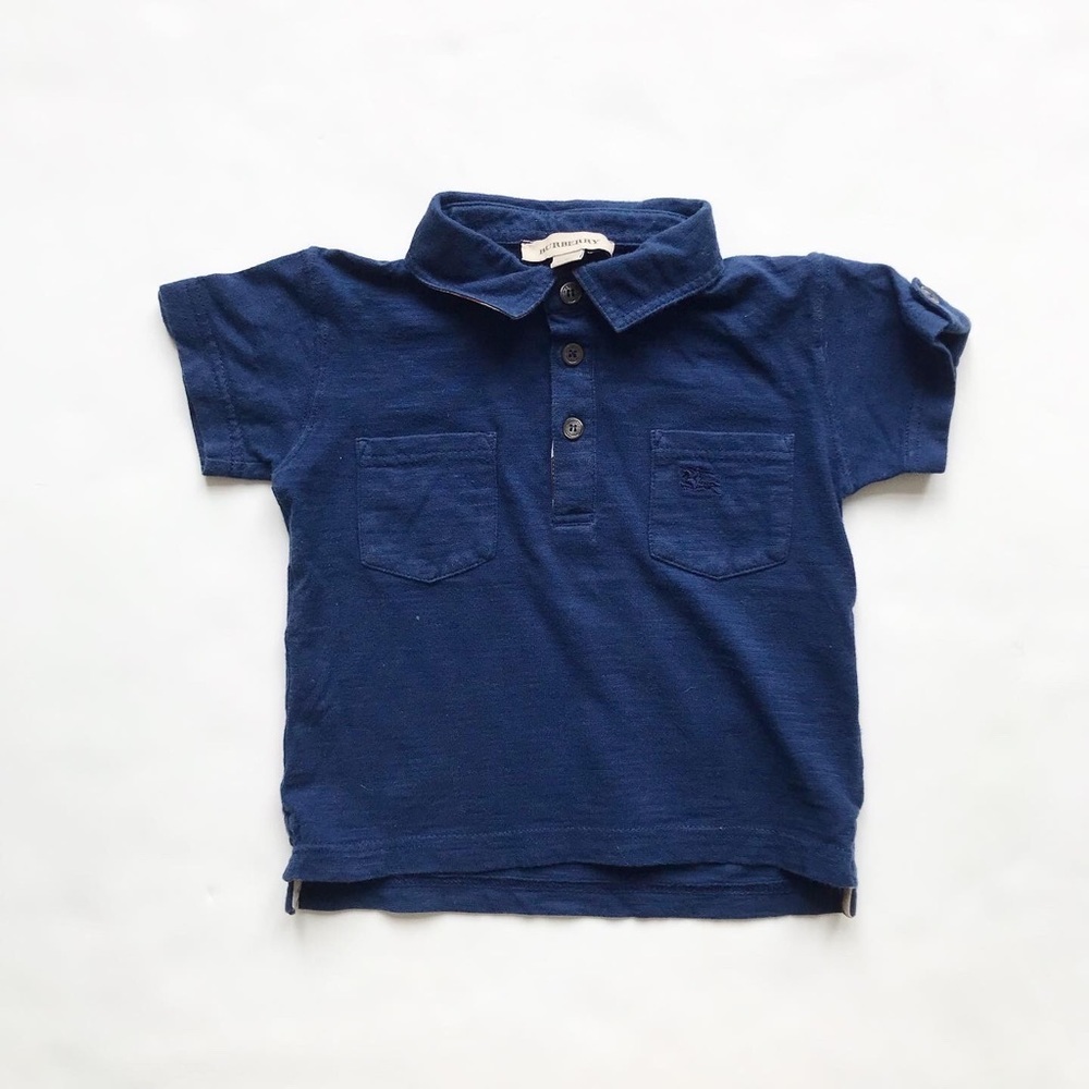 Burberry navy blue polo t-shirt VGUC  12 months